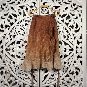 Katie Diamond Wolff hand dyed Ruffle Wrap Skirt - adjustable size S to M